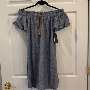 Off the shoulder denim dress